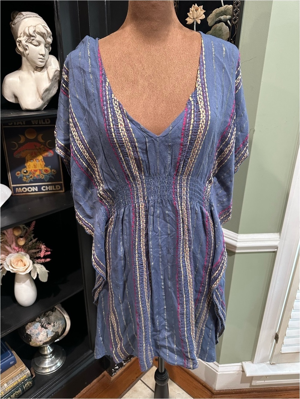 Becca by Rebecca Virtue Tunic Swim Cover‑Up – Plunging Neckline – Size Small